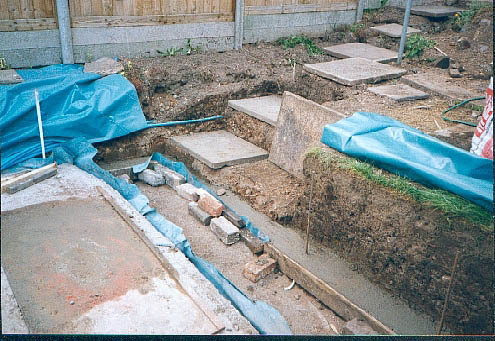 Retaining wall.
